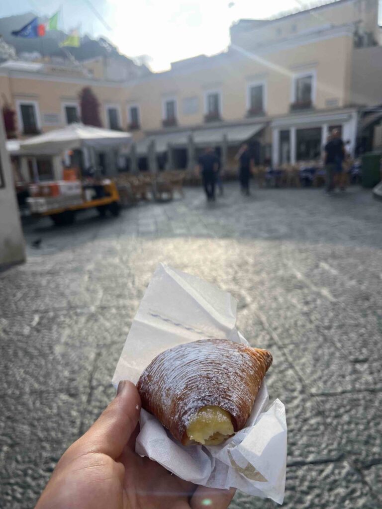 a traditional, creamy and delicious italian sfogliatella 