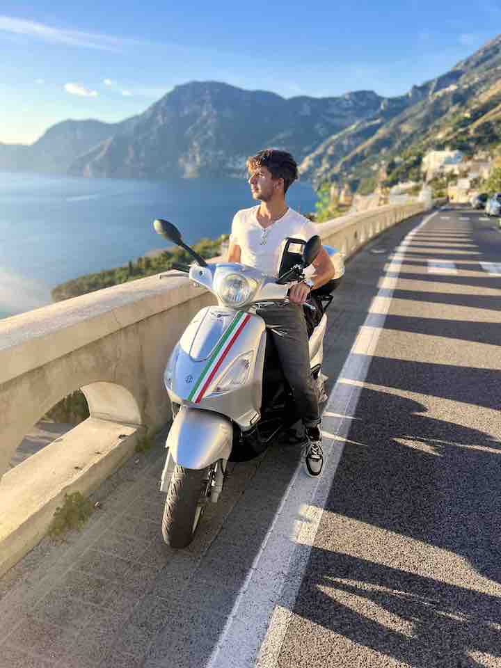 A vespa scooter on the Amalfi Coast